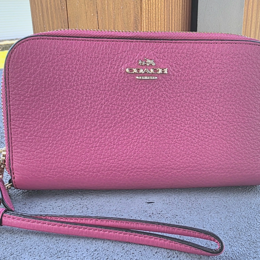 Coach Pink Leather Wristlet